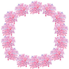 hydrangea round frame pink flower