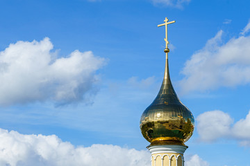 golden metal dome of an Orthodox church