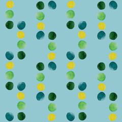 Seamless pattern with colorful watercolor stain on a white background
