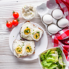 delicious and nutritious cheese and boiled egg sandwich