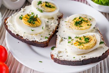 delicious and nutritious cheese and boiled egg sandwich