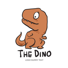 vector cute and funny dinosaurs logo illustration design