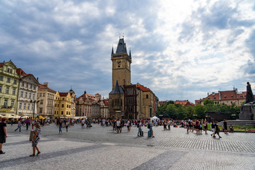Naklejka na ściany i meble Old Town City Hall Prague in Czech Republic.