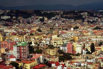 Fototapeta na wymiar Top view of the city of Naples. Italy.