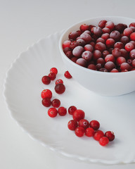 cranberries in a white bowl