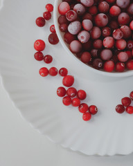 cranberries in a  bowl
