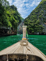 Fototapeta Longtail boat thailand railay near phiphi island obraz