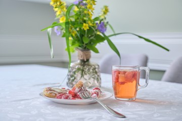Strawberry season, food and drink with berries