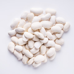 fresh organic natural beans on a white background