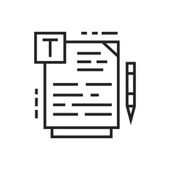 Course material black line icon. Online course learning exam. Training programs, courses and lectures. Pictogram for web page, mobile app. UI UX GUI design element. Editable stroke