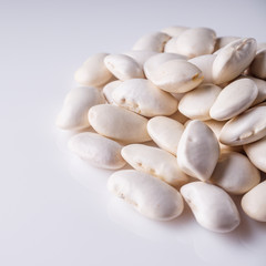 fresh organic natural beans on a white background
