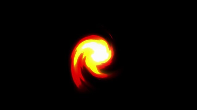 Cartoon Fire Animation With Flames Burning Loop/ 4k animation of a comic style fire burning, with burning flames patterns and smoke