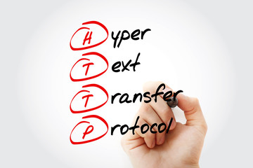HTTP - Hyper Text Transfer Protocol acronym, technology concept background