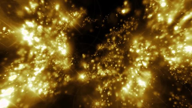 Abstract Happy New Year Background Animation/ 4k animation of an abstract golden happy new year holidays celebration background with fireworks glittering and seamless looping