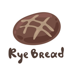 Whole wheat bread, vector stock illustration. A homemade natural product. Icon for the bakery. Dark malted rye bread. Icon flat style. Gluten-free vegan food