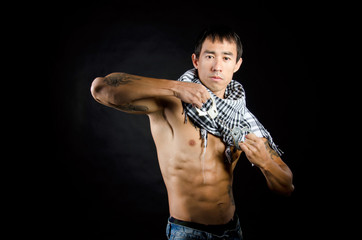 Young attractive guy. Adult games.