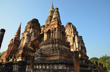 Ancient temple of Wat Mahathat in the Historical Park of Sukhothai