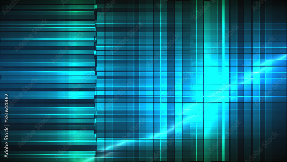 Poster cyberpunk background. digital glitch effect. blue screen or signal distortion. geometric lines and p