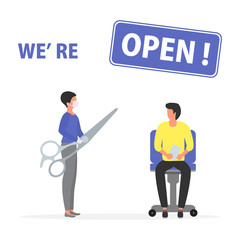 Reopen Hairdresser Salon Social distancing People