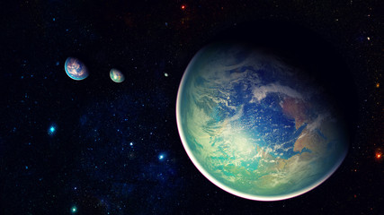 Fototapeta na wymiar 3D illustration of an space planet universe