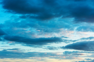 Evening lowering sky, clouds, abstract background