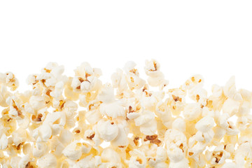 Popcorn frame on a white isolated background