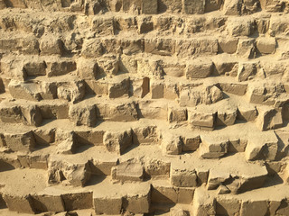 Giza Pyramids stones in Cairo, Egypt, ancient Egyptian civilization landmark 
