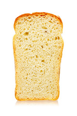 White bread half loaf isolated on a white background.