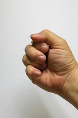 Male hand has had surgery