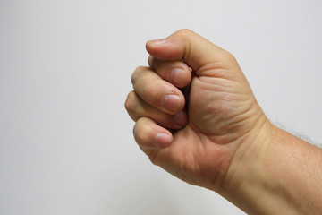 Male hand has had surgery