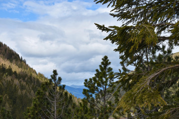 Alpine Gebirgslandschaft in Malbun Liechtenstein im Mai 2020