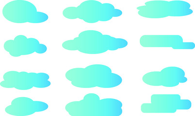 Clouds set isolated on white background. Collection of for website, poster, placard