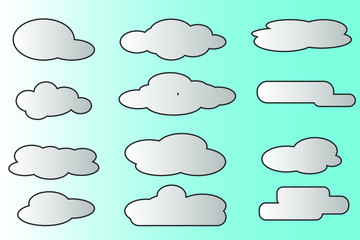 Clouds vector collection. illustration background
