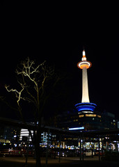 night view of the city, Kyoto Tower