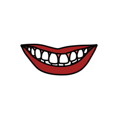 mouth doodle icon, vector illustration