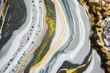 Tuinposter resin geode abstract art painting processes and steps © hyesun