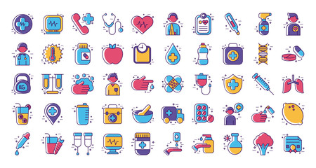 bundle of health set icons
