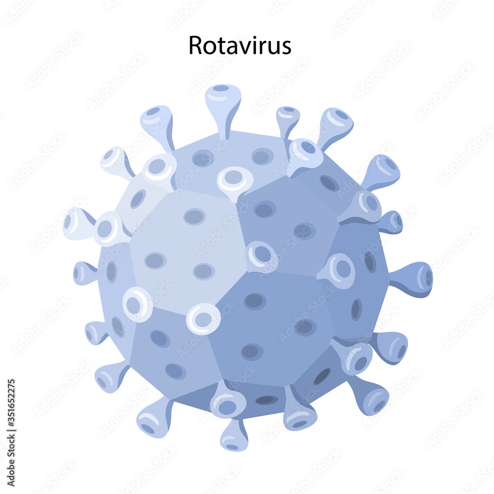 Wall mural the rotavirus. microbiology. virology. medical vector illustration in flat style isolated on white b