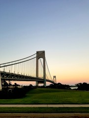 Fototapeta premium Verrazano Bridge at sunset Staten Island New York 