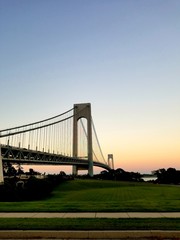Verrazano Bridge at sunset Staten Island New York 