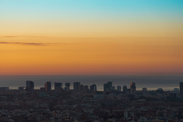 Obraz premium The city of Barcelona in the mediterranean coast 