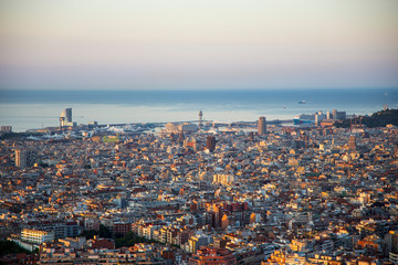 Fototapeta na wymiar The city of Barcelona in the mediterranean coast 