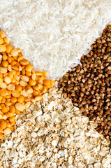 A variety of grains and pulses - a great basics staple food for healthy and wholefood diet