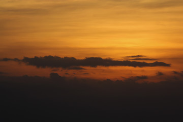 Fototapeta na wymiar Light sunset on cloudy in national park at thailand