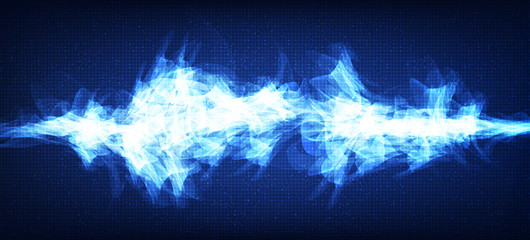 Abstract Dark Blue Digital Sound Wave and earthquake wave concept,design for music studio and science,Vector Illustration.