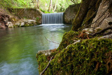 Landscape of waterfall. Campania, Italy.