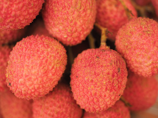 Full frame shot of lychee for sale in local market.background, farmer fruit market.
