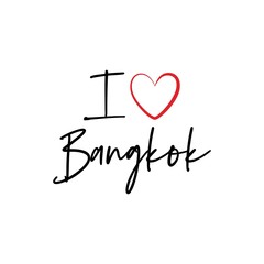 I love Bangkok calligraphy vector design