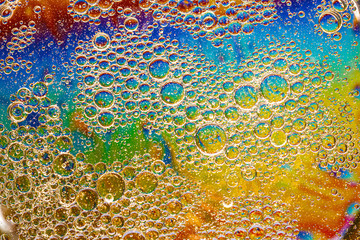 Colorful background with bubbles. Abstract background. Close up.