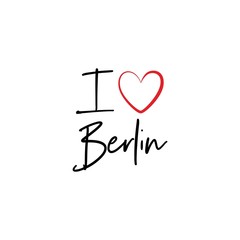 I love Berlin calligraphy vector design